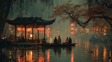 西湖清晨美景:秋荷静美与历史古迹共赏