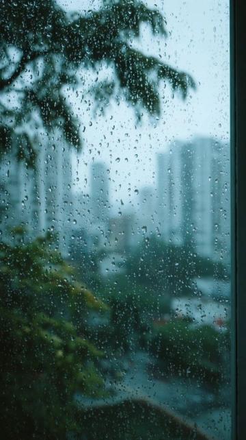 细雨凝滴,暮色依旧