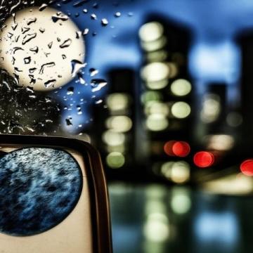 沉重的大雨像一件黑色的披肩般笼罩着城市