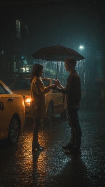 雨夜中的陌生温暖：共享一把伞的故事
