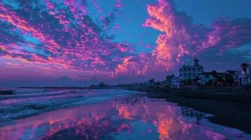 海边日落氛围照日落文案句子想和你去海边看晚霞人间所有温柔